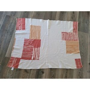 Nordstrom Cotton Knit Throw Blanket Abstract Geometric Terracotta Peach 30x38 #8